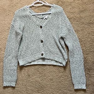 Crochet Cropped Sweater; size S